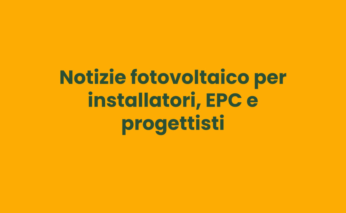 Notizie fotovoltaico