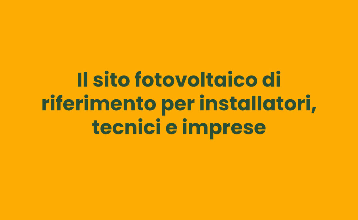 Sito fotovoltaico
