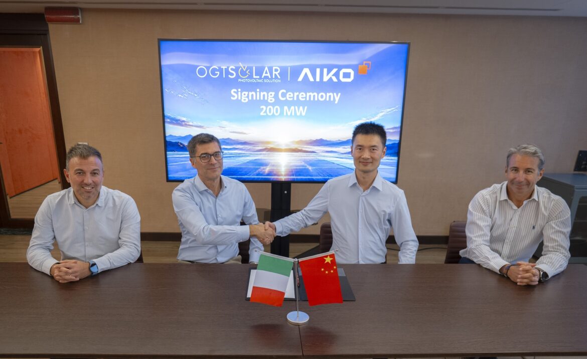 OGT Solar: accordo con Aiko Energy per 200 MW di moduli fotovoltaici